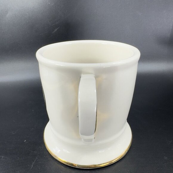 Anthropologie Gold Trim MONOGRAM 14oz Coffee Mug Cup Letter Initial D W Sticker - Picture 6 of 11